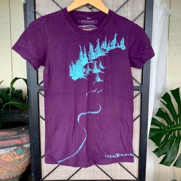 Casual Industries Purple Mountain Ski T Shirt S - Picture 1 of 2